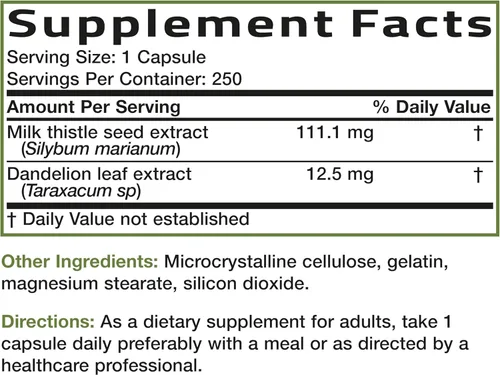 Miniatura 8 de Cápsulas de cardo lechoso, 1,000 mg, con Silymarin marianum y raíz de diente de león, suplemento para la salud hepática, 250 cápsulas
