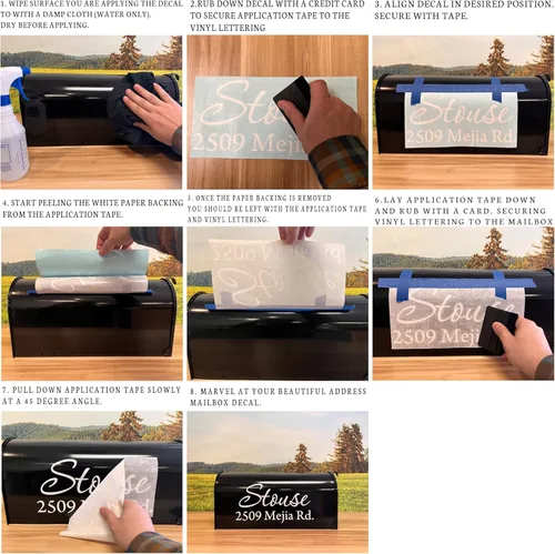 Miniatura 6 de Calcomanías personalizadas para buzón de correo VWAQ-CMB1 (12 x 6 pulgadas, negro)