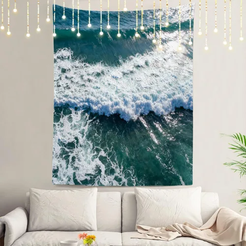 Miniatura 38 de Shrahala Tapiz de pared con paisaje de lago de otoño, bosque amarillo, para colgar en la pared, tapiz grande, decoración de fibra de poliéster