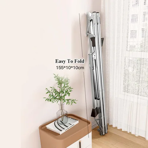 Miniatura 6 de HUHJYUGE Estante de secado de ropa plegable, estante de lavandería con ruedas, estante de ropa resistente, soporte plegable para ahorrar espacio