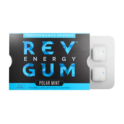 Miniatura 6 de Rev Gum Caffeine Energy Gum Extra Strength 100 mg de cafeína por gema Goma de mascar de menta polar sin azúcar – Masticables bajos en calorías