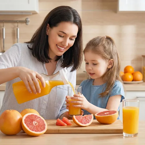 Miniatura 6 de Jucoan Paquete de 4 jarras de jugo de plástico de 1 litro con tapas para barra de mimosa, brunch, jarras de agua transparente con tapa abatible