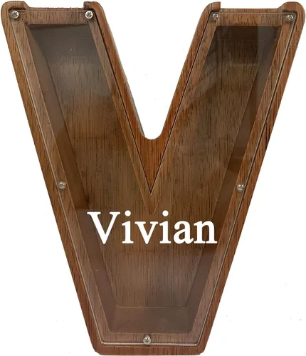 Miniatura 15 de Alcancía grande de madera personalizada para niños, alcancía con nombre personalizado, alcancía (nombre grabado láser) letras del alfabeto