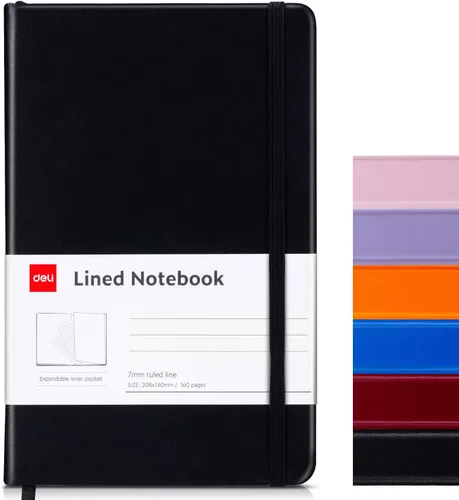 Miniatura 14 de deli Paquete de 6 cuadernos Moleskine con rayas azules para el trabajo, cuadernos A5 (5.5 x 8.3 pulgadas), 160 páginas de tapa dura, cuadernos