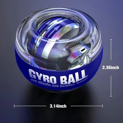 Miniatura 3 de Bola Giroscópica de Muñeca de Arranque Automático con Luces LED, Fortalecedor de Muñeca y Ejercitador de Antebrazo para Brazos, Dedos y Músculos más
