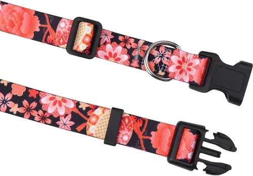 Miniatura 5 de Mihqy - Collar de perro, patrones geométricos florales, tribales, bohemios, collar de estilo étnico, suave y ajustable, para perros pequeños, Flor