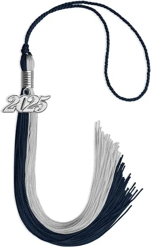 Miniatura 113 de Endea Graduation Borla de doble color con gota de fecha plateada (negro/oro antiguo, 2025)