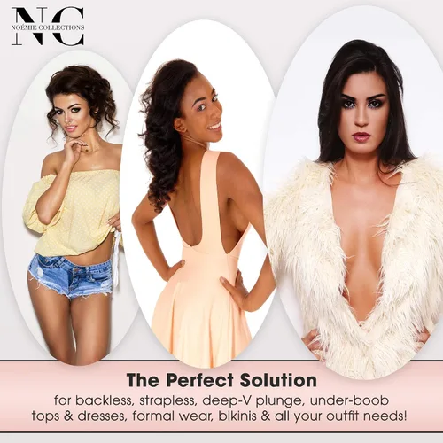 Miniatura 4 de Noémie - Sujetador invisible adhesivo adhesivo grande Pasties pezones Cubre la cinta de tetas Cinta de elevación de pecho de silicona Stick