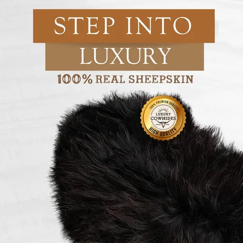 Miniatura 3 de Sunshine Cowhides Alfombra de piel de oveja, 100% auténtica piel de oveja islandesa para sala de estar, dormitorio, piso de oficina y baño