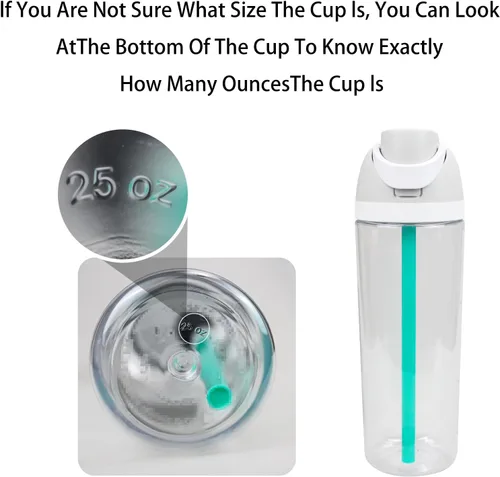 Miniatura 4 de Pajitas de repuesto compatibles con botella de agua de plástico transparente FreeSip de 25 onzas de Owala, paquete de 6 con 1 cepillo (negro + verde)