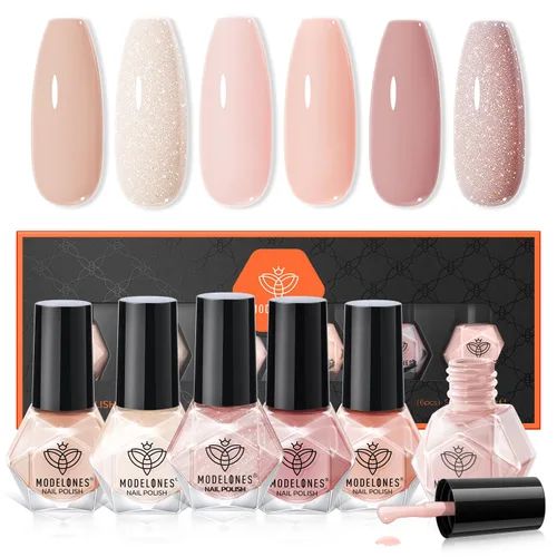 Miniatura 14 de modelones Esmalte de uñas, capa base 3 en uno, 0.5 onzas líquidas, fortalecedor de uñas transparente, secado rápido, larga duración, brillo