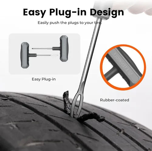Miniatura 3 de ETENWOLF Kit de reparación de neumáticos planos con tapones, 16 piezas, kit de tapones de neumáticos resistentes para automóvil, motocicleta, ATV