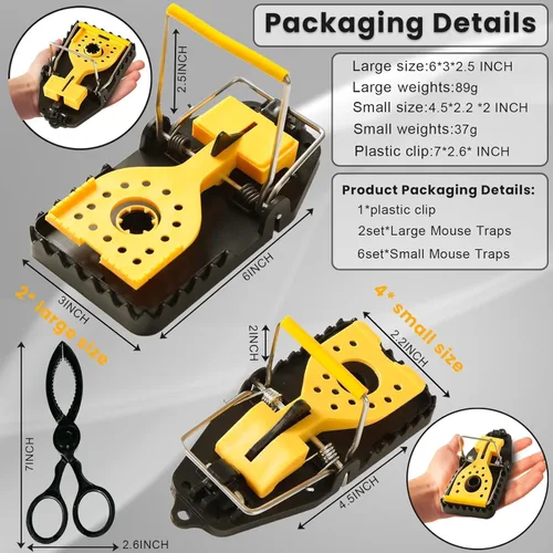 Miniatura 5 de Trampas para ratones, trampa para ratas, rápida y eficazmente, la mejor trampa para ratones, trampas para ratones usadas en interiores y exteriores