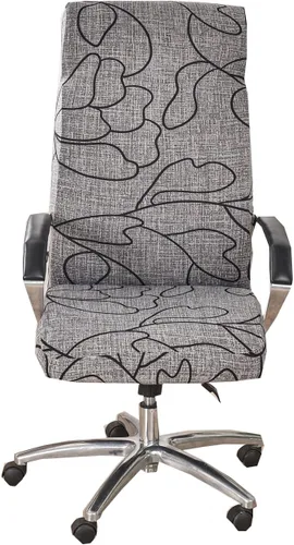 Miniatura 18 de CRFATOP Funda elástica para silla de oficina de computadora con cremallera duradera, funda para silla de escritorio giratoria universal, respaldo
