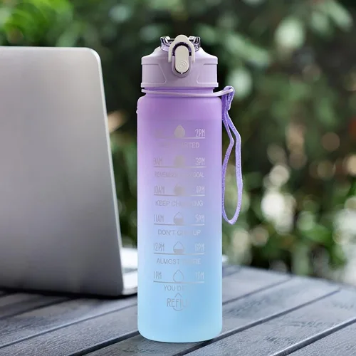 Miniatura 6 de Botella de agua deportiva de 22 onzas con popote, botellas de agua a prueba de fugas para hombres y mujeres, bebida para deportes, gimnasio al aire