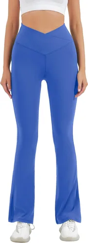 Miniatura 65 de HEGALY Pantalones de yoga acampanados para mujer, leggings cruzados, suaves, de cintura alta, pantalones casuales de entrenamiento con corte de bota