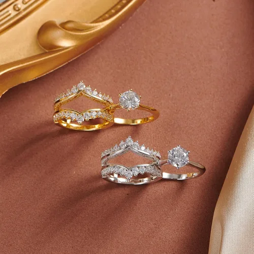 Miniatura 5 de Wuziwen Anillo de boda vintage, anillos de compromiso para mujer, plata de ley, talla 5-12