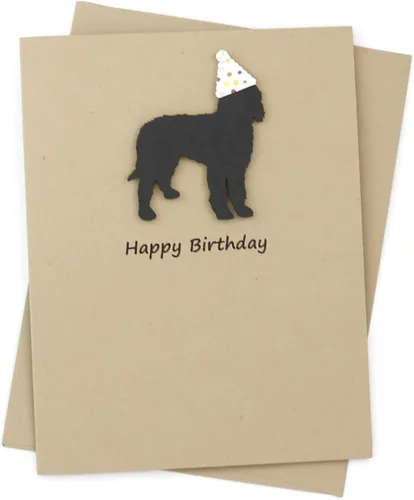 Miniatura 11 de Tarjeta de cumpleaños de pastor australiano negro Tarjeta de felicitación para mascotas con tema de perro australiano negro Sombrero de fiesta