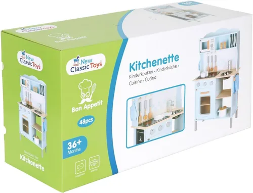 Miniatura 4 de Nuevos juguetes clásicos de madera azul juego de simulación cocina para niños con juego de roles Bon Appetit Cocina eléctrica incluidos Accesorios