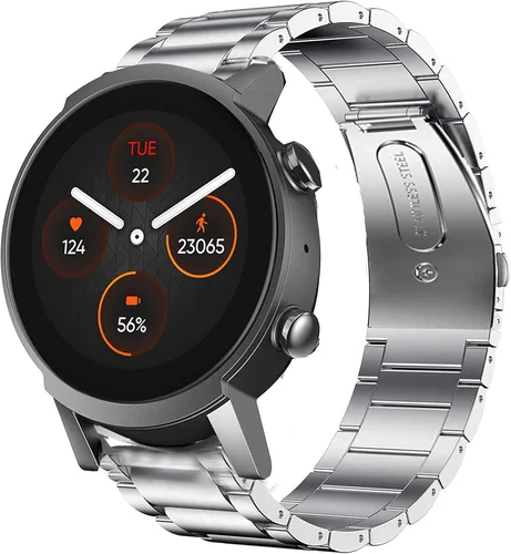 Miniatura 9 de Lamshaw Compatible con correas Ticwatch E3, correa de repuesto de metal de acero inoxidable compatible con Ticwatch E3 Smart Watch Negro