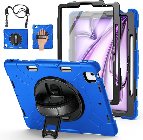 Miniatura 31 de Funda para iPad Pro 11 M5 2025/M4 2024: Funda protectora para iPad Pro de 11 pulgadas 5ª generación con protector de pantalla, soporte, asa y correa