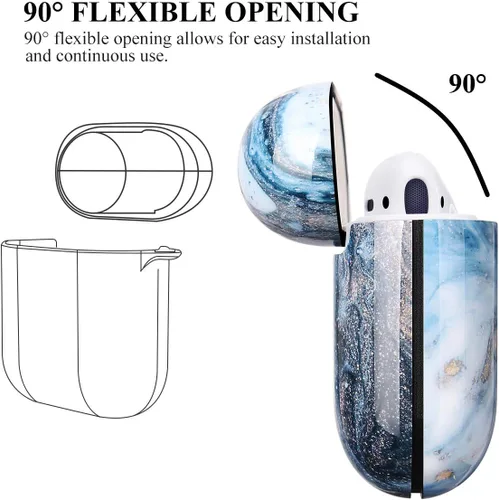 Miniatura 4 de Funda protectora rígida para Airpods con llavero, compatible con AirPods 21, para niñas, niños o adultos, duradera y a prueba de golpes