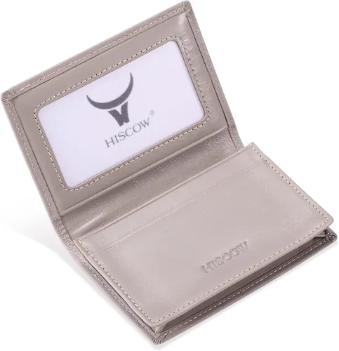 Miniatura 33 de Funda de piel para tarjetas de visita para hombres y mujeres, piel de becerro italiana Café