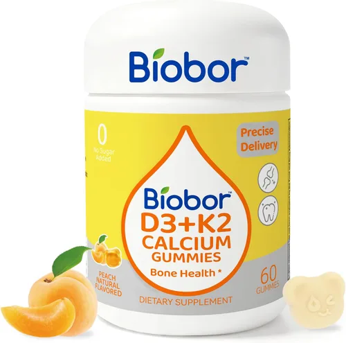 Miniatura 10 de Biobor Gomitas naturales de vitamina D3 K2, 5000 UI de vitamina D3 y 100 mcg de vitamina K2 (MK-7), apoya los huesos saludables, suplemento de salud