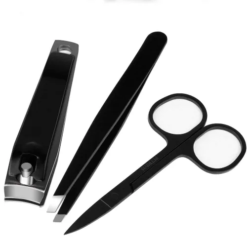 Juego de 3 cortaúñas de acero inoxidable, cortadores de uñas y uñas de los pies, cortador profesional para hombres, mujeres, niños. Pinzas de punta