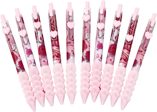 Miniatura 21 de 4 bolígrafos retráctiles estéticos de gel de agarre suave, tinta negra, bolígrafos de escritura con punta fina lisa de 0.020 in, suministros
