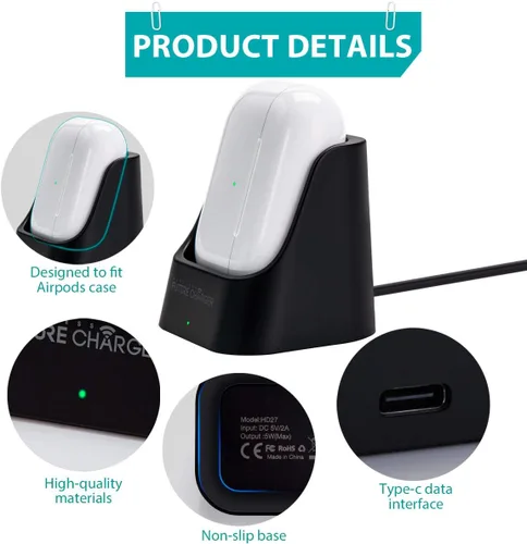 Miniatura 4 de Cargador Airpod Pro, estación de carga inalámbrica diseñada para Airpods y Airpods Pro