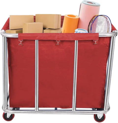 Miniatura 4 de 12 Bushels - Carrito de lavandería para comercial/hogar, cesta de lavandería grande de acero inoxidable con ruedas, para hotel, escuela, lavandería