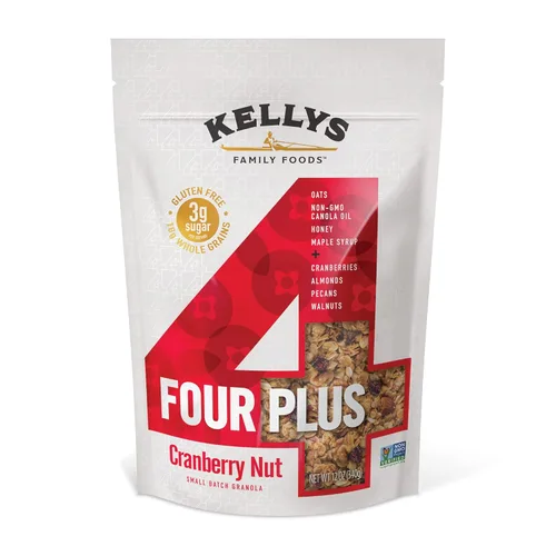 Miniatura 11 de Kellys Four Plus Granola Cereal Granola saludable de arce miel para yogur Snacks hechos a mano para el desayuno – 12 onzas