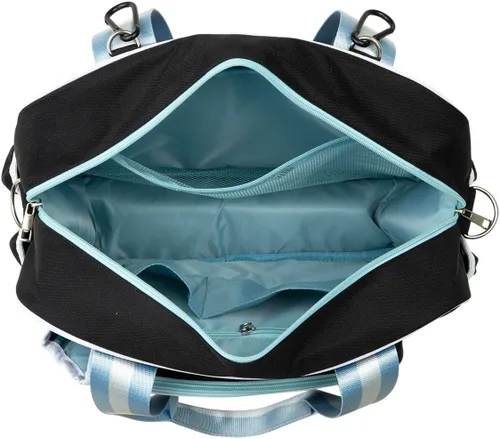 Miniatura 8 de Linda bolsa de pickleball Prepster para mujeres con gancho para cerca, bolso con bolsillos para botella de agua, palas, pelotas, accesorios