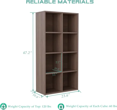 Miniatura 32 de OSCHF - Estantería de almacenamiento de 12 cubos, estantería de madera de 3 niveles con espacios abiertos para el hogar y la oficina, organizador