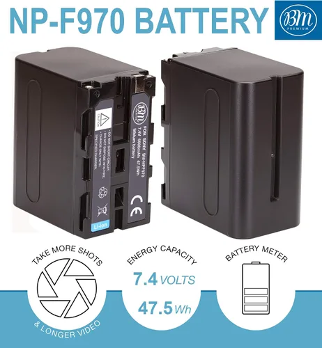 Miniatura 2 de BM Premium NP-F970 - Batería de alta capacidad para Sony PXW-Z150, NEX-EA50M, FDR-AX14K, HDR-AX2000, FX1, FX7, FX1000, HVR-HD1000, Z1U, Z5U, Z7U
