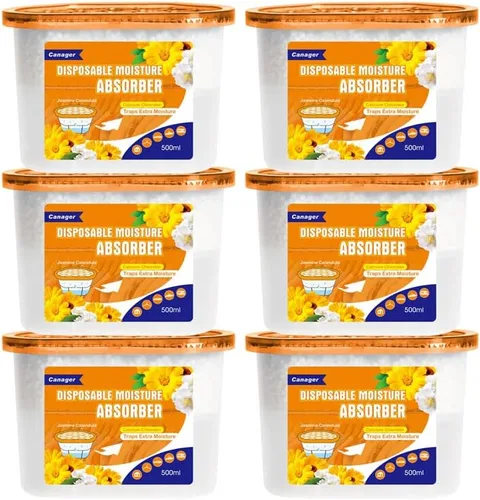 Miniatura 9 de CANAGER Caja absorbente de humedad sin fragancia, eliminador de olores y cajas deshumidificadoras para armario, dormitorio, cocina, baño, paquetes