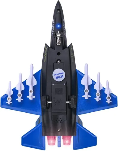 Miniatura 7 de HSOMiD Aviones de aleación/avión/juguete de aviones con bombarderos sigilosos de tracción y aviones de combate negro (azul)