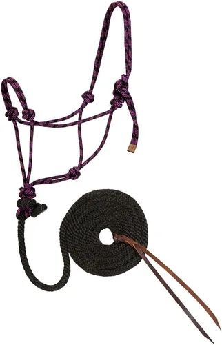 Miniatura 10 de Weaver Leather Cuerda trenzada de diamante halter y plomo Rosa brillante/Oro/Turquesa