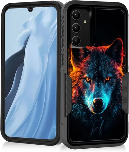Miniatura 176 de Funda para Galaxy A14 5G, resistente de doble capa híbrida de policarbonato duro, goma suave, a prueba de golpes, funda protectora resistente