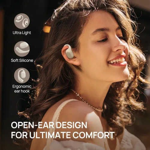 Miniatura 3 de Auriculares de oído abierto, auriculares inalámbricos con ganchos para los oídos, auriculares inalámbricos Bluetooth conducción de aire, ultra