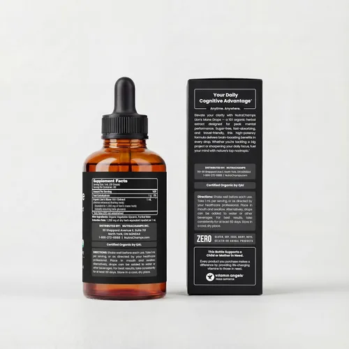 Miniatura 6 de NutraChamps Tintura de melena de león – Extracto líquido de melena de león orgánico USDA – 2 onzas líquidas – Sin alcohol, gotas de melena de león