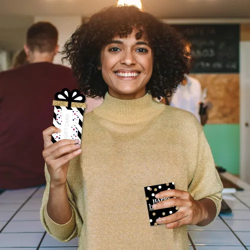 Miniatura 2 de Big Dot of Happiness Juego de 8 fundas para tarjetas de regalo y dinero para fiestas de cumpleaños para adultos, doradas, para tarjetas de regalo