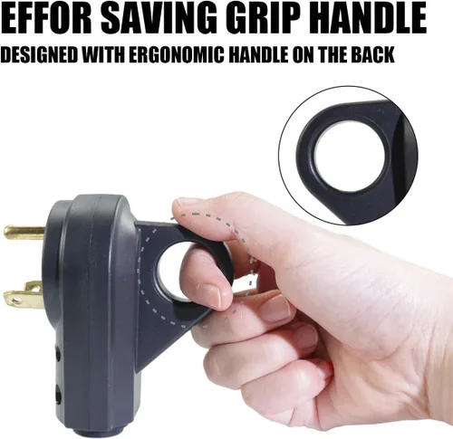 Miniatura 4 de BELOMI Enchufe RV de 30 amperios, adaptador de enchufe de repuesto resistente NEMA TT-30P, conector de alimentación eléctrica de 125 V, extremo