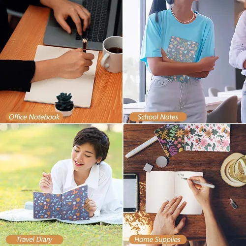 Miniatura 8 de Cuadernos de composición - Paquete de 12 con 60 páginas rayadas, 30 hojas, encuadernación cosida, libros de tapa dura con cubierta en relieve