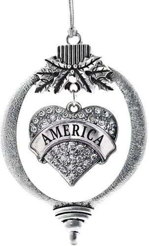 Miniatura 121 de Inspired Silver Adornos festivos de dije de corazón pave de plata con circonitas cúbicas