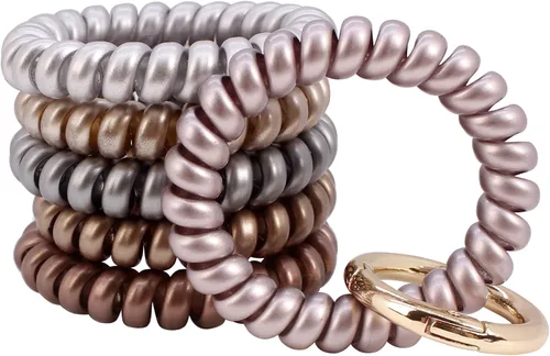 Miniatura 10 de BIHRTC Llavero de muñeca con resorte flexible espiral de muñeca de bobina de sauna llavero