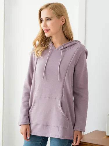 Miniatura 13 de Bearsland - Sudadera de lactancia y maternidad para mujer, con bolsillos y capucha
