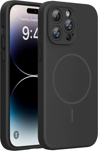 Miniatura 231 de Miracase - Funda magnética diseñada para iPhone 14 Pro Max, de silicona líquida, a prueba de golpes, con protector de pantalla y protección