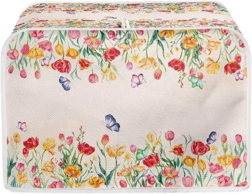 Miniatura 21 de Daisy Print 2 Slice Tostador Cover White Anti-Sputtering Pan Tostador Cover Cover Cover Dust Cover Pequeño Protector Lavable Electrodomésticos